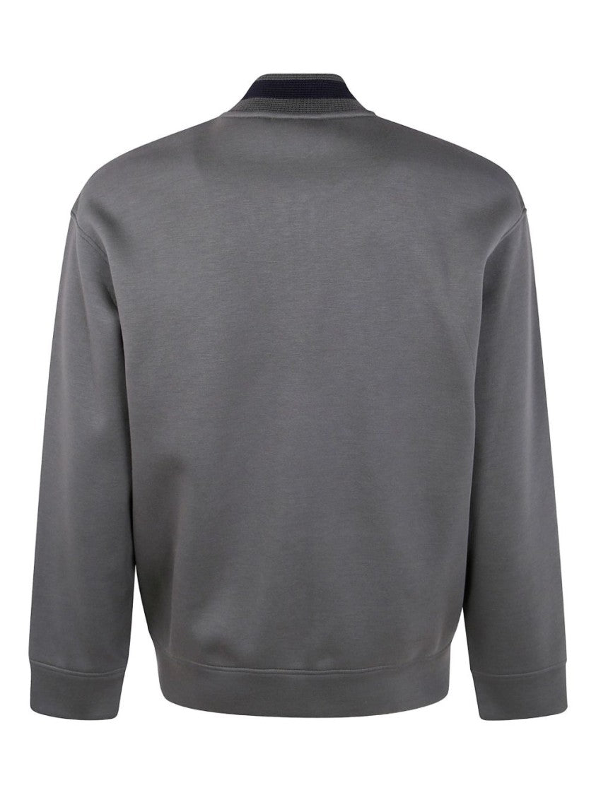 Emporio Armani Modal Zip-Up Sweatshirt With Bomber Collar