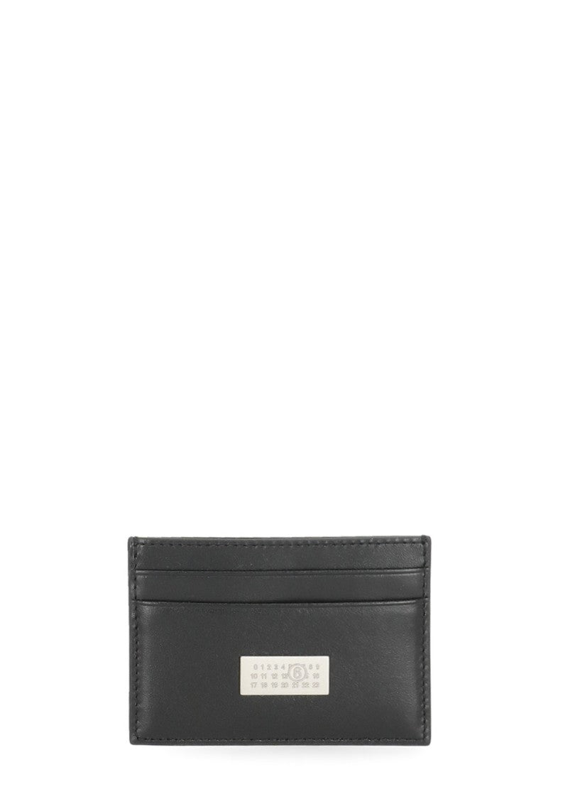 Mm6 By Maison Margiela Black Leather Card Holder