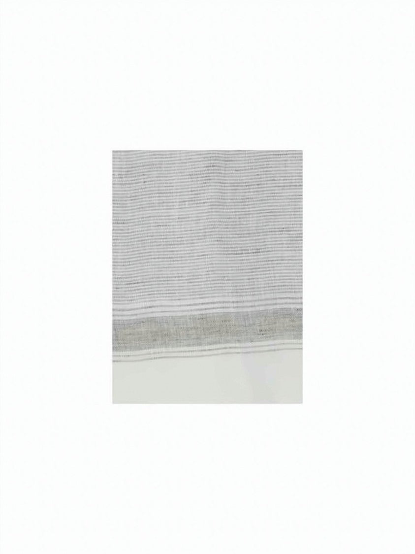 Brunello Cucinelli Hemp Fabric Scarf With Subtle Striped Pattern