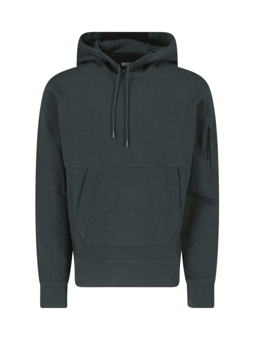 C.P. Company Green Diagonal Raised Cotton Hoodie