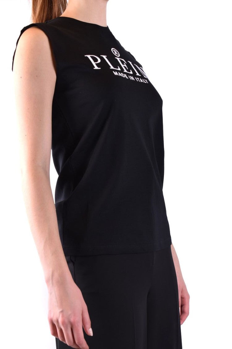 Philipp Plein Logo Print Sleeveless Top Elegant Detailing
