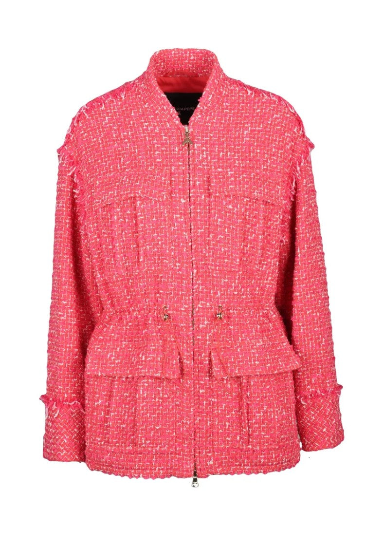 Patrizia Pepe Bouclé Parka - Fuchsia