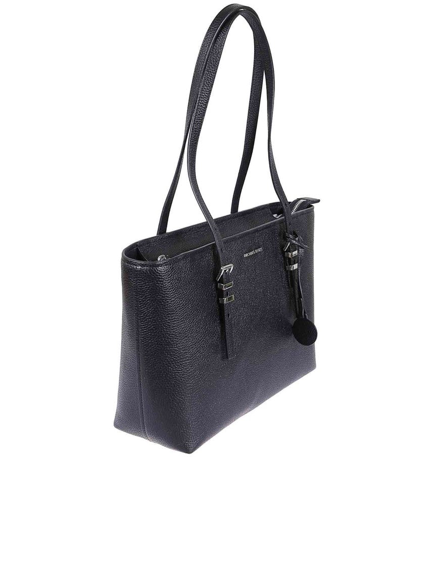 Michael Kors Black Rectangular Pebbled Leather Tote Bag