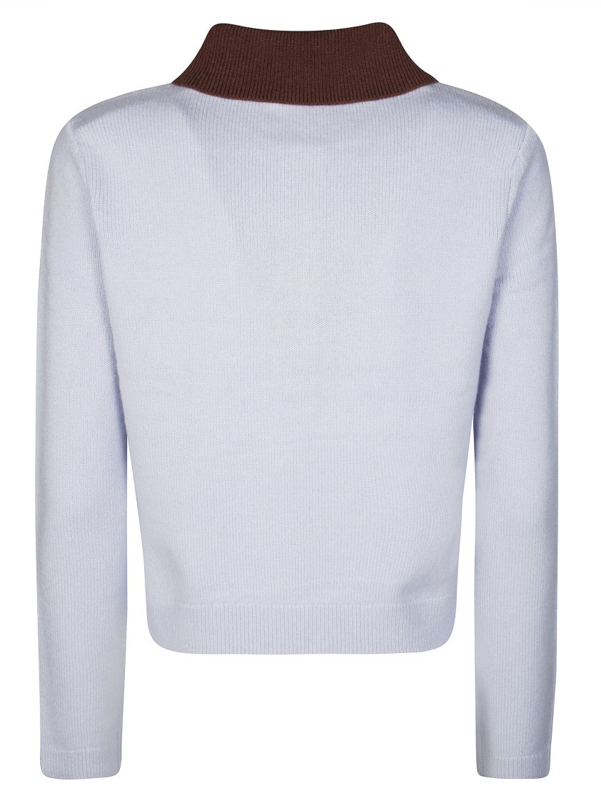 Self-Portrait Delicate Lace Long-Sleeved Top With High Neckline