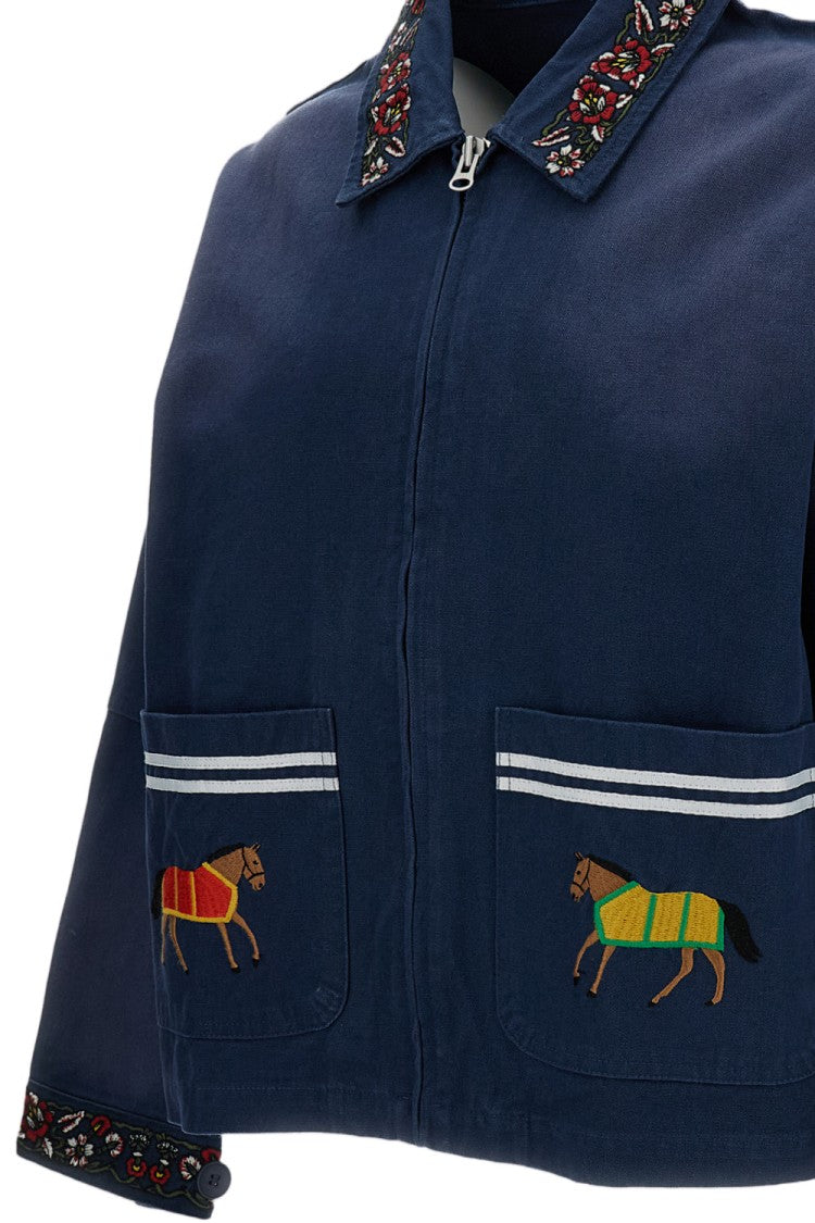 Found Equestrian-Inspired Cotton Twill Work Jacket