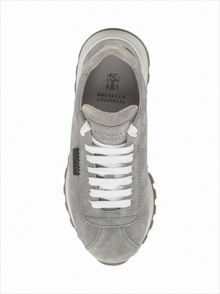 Brunello Cucinelli Suede Low-Top Sneakers With Contrast Rubber Sole