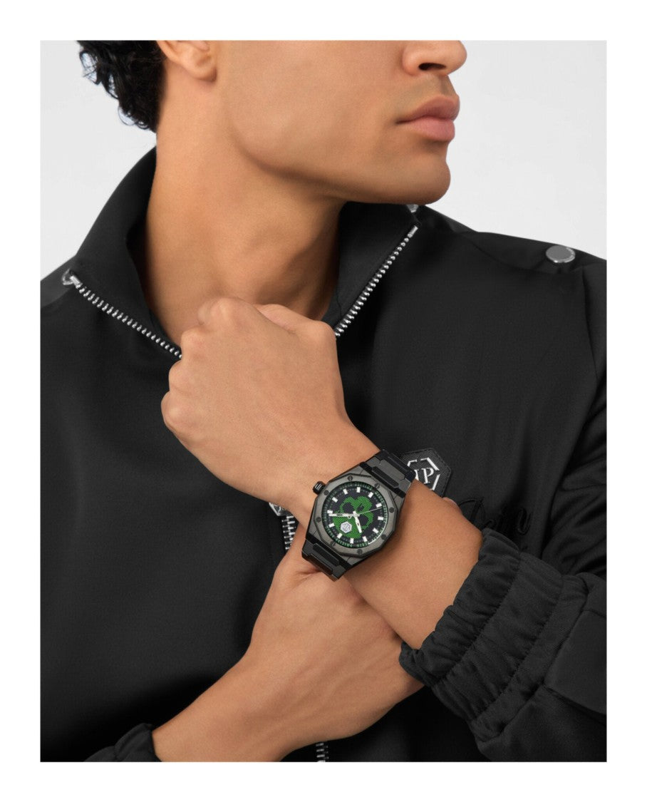 Philipp Plein Plein Deluxe Bracelet Watch With Black Guilloche Dial