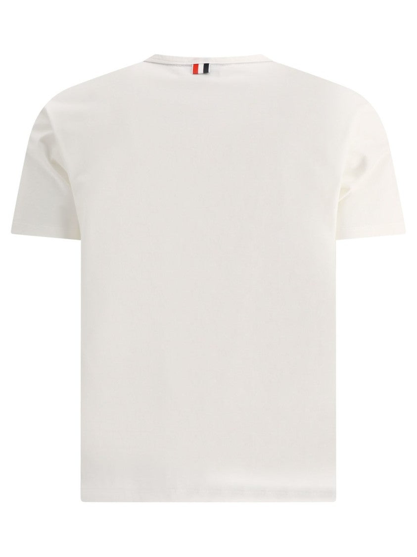 Thom Browne Essential White T-Shirt With Refined Fit