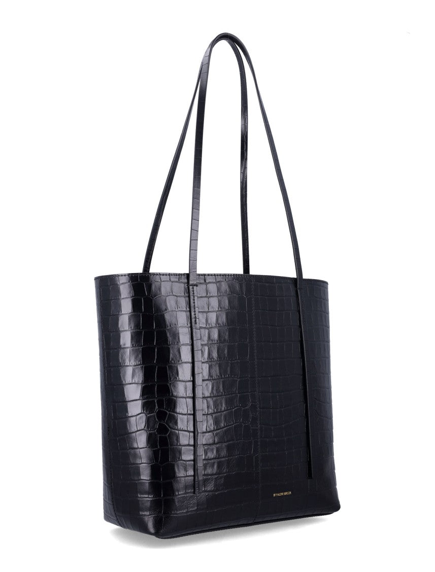 By Malene Birger Crocodile-Embossed Leather Tote Bag With Spacious Interior