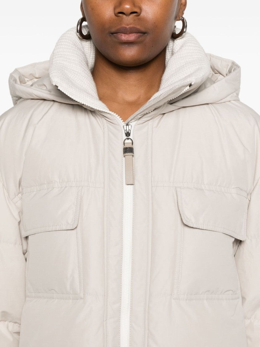 Brunello Cucinelli Relaxed-Fit Quilted Coat With Hood