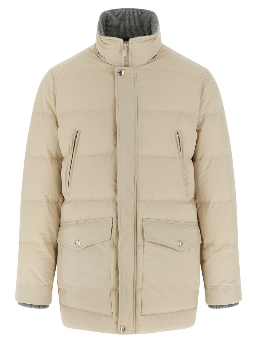 Brunello Cucinelli Knit Insert Down Jacket