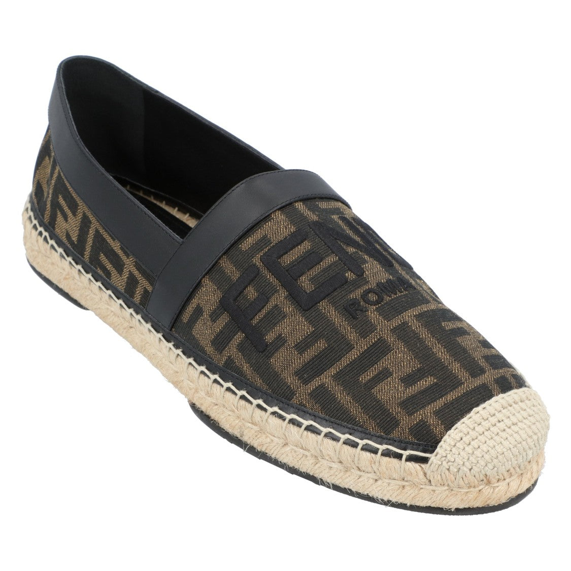 Fendi Espadrilles With Jacquard Ff Motif And Leather Accents