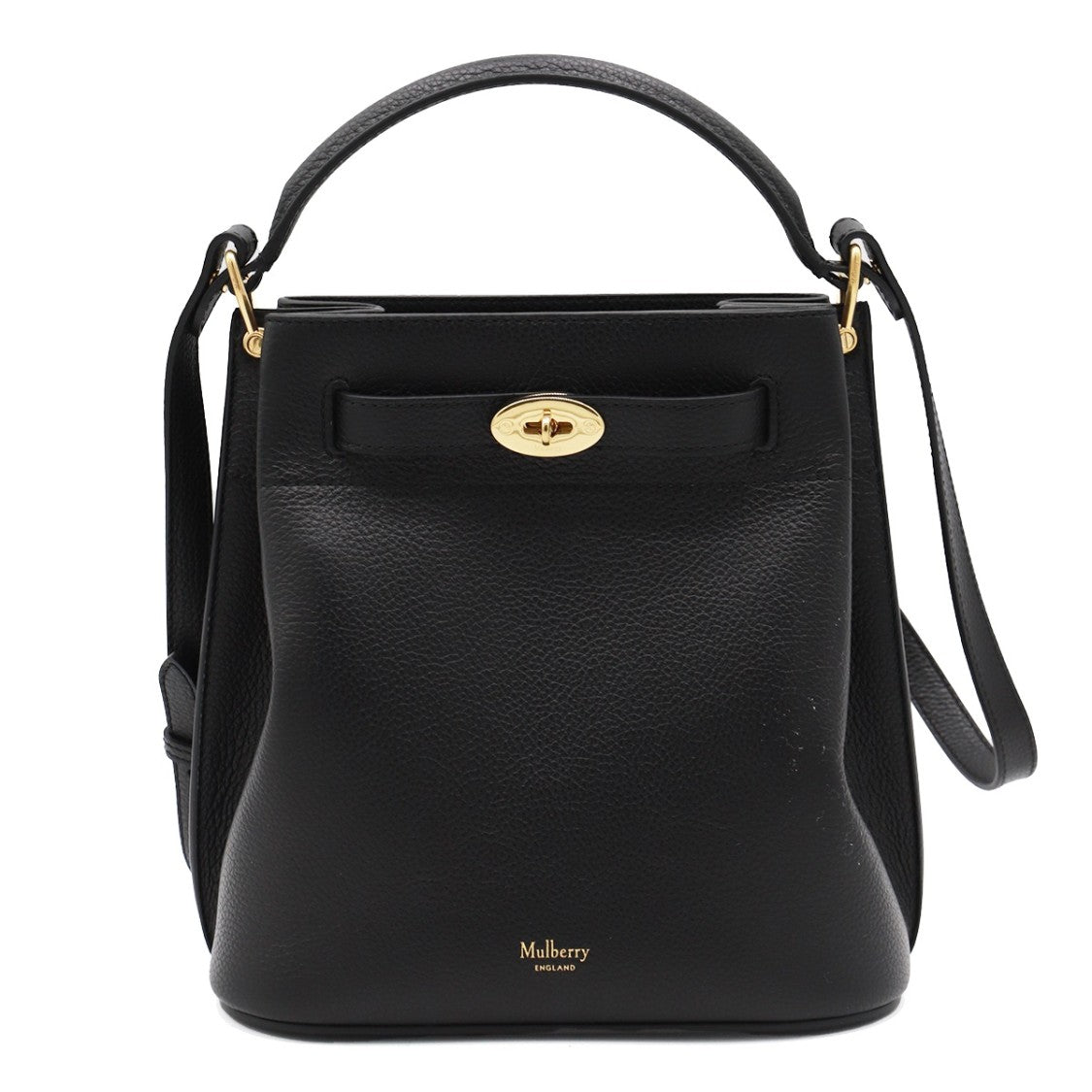 Mulberry Black Leather Islington Bucket Satchel