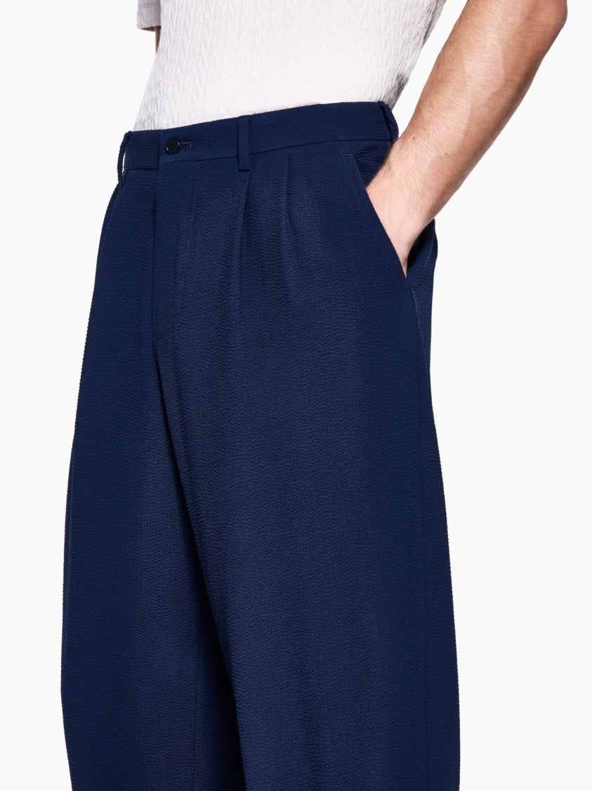 Giorgio Armani Relaxed Wide-Leg Pleated Wool Pants