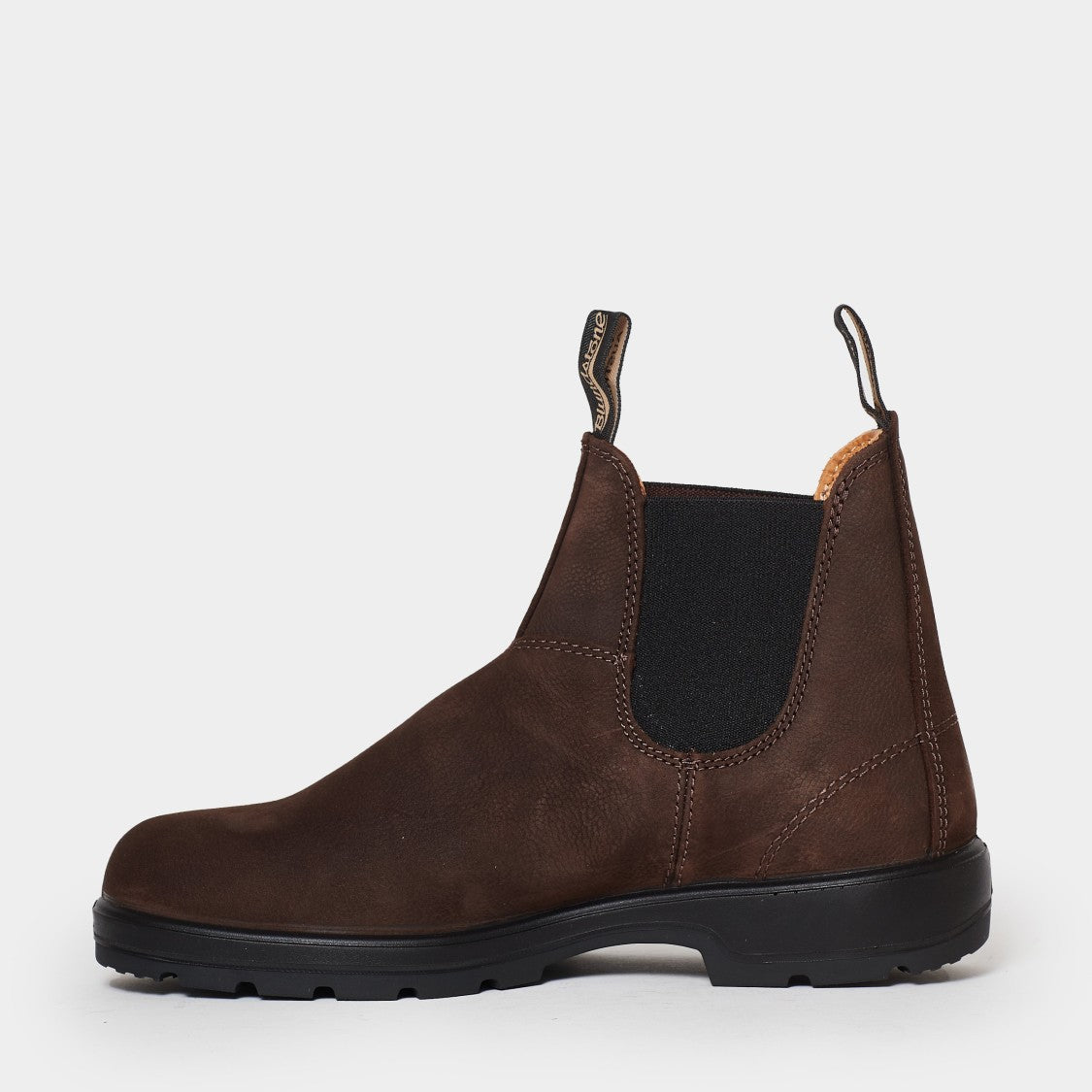 Blundstone Brown Nubuck Ankle Boot With Black Side Elastics