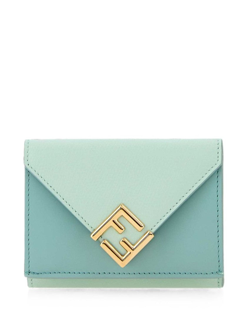 Fendi Black Rectangular Two-Tone Gold Wallet