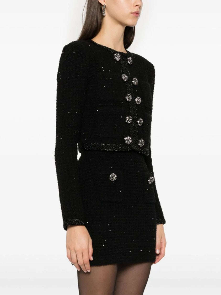 Self-Portrait Textured Knit Jacket