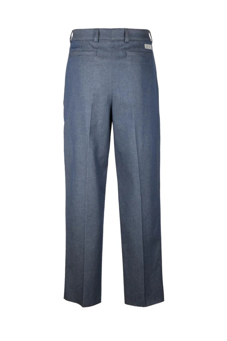 Dior Cotton Cashmere Elastane Trousers - Blue