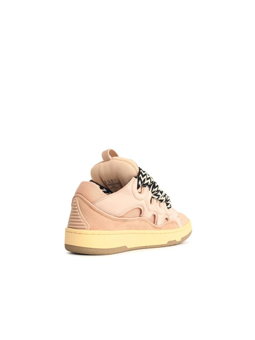 Lanvin Curb' Pink Leather Blend Sneakers