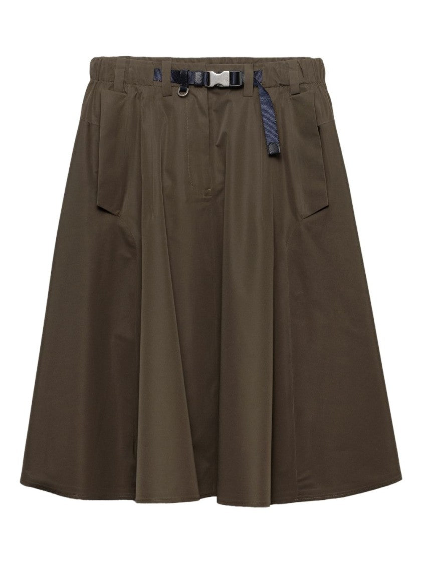 Prada Technical Fabric Circle Woven Belt Skirt