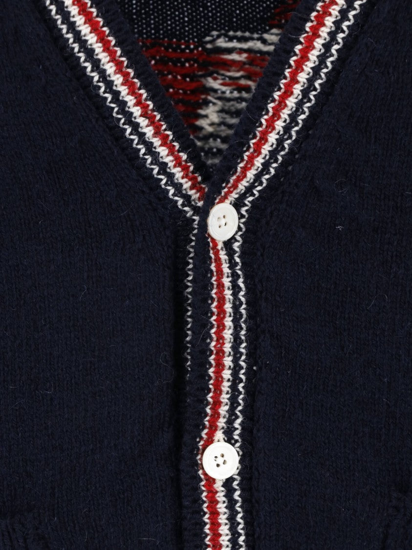 Thom Browne Navy Blue Hector Wool-Blend Cardigan