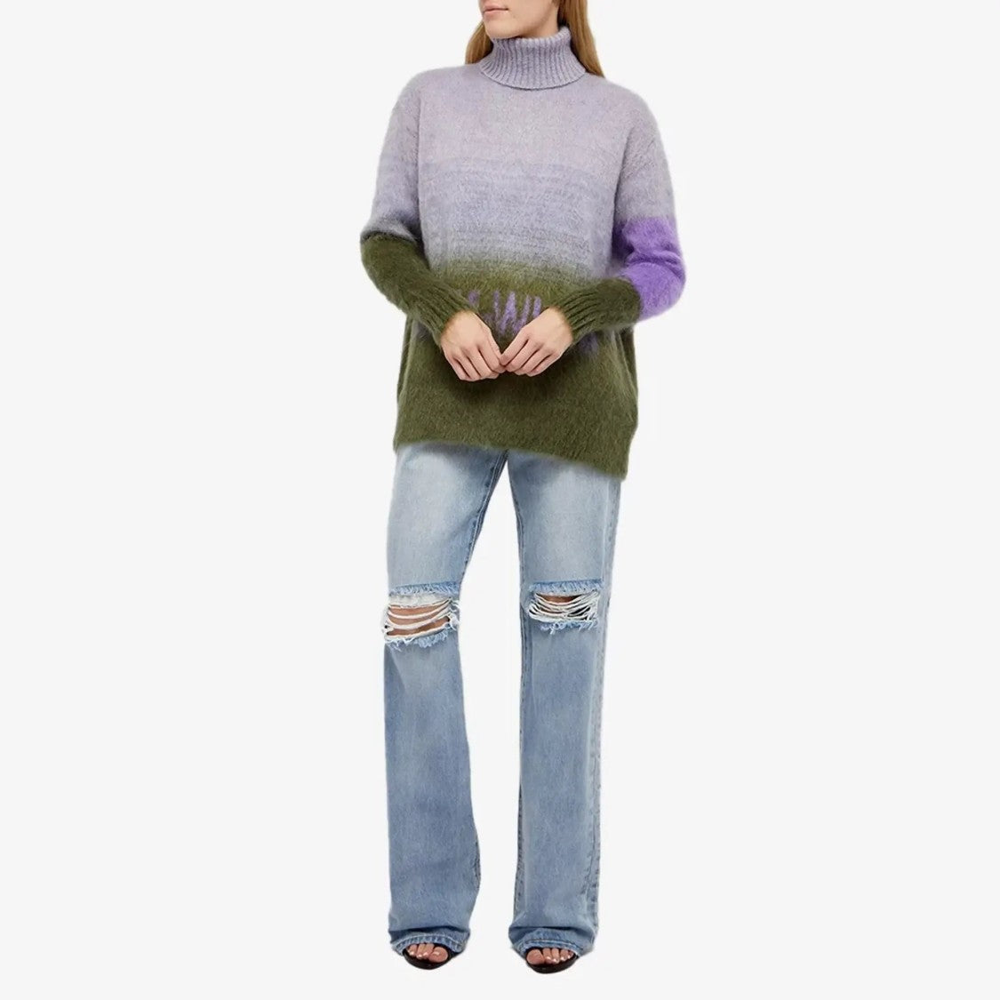 Off-White Intarsia-Knit Logo Roll-Neck Knitwear Jumper