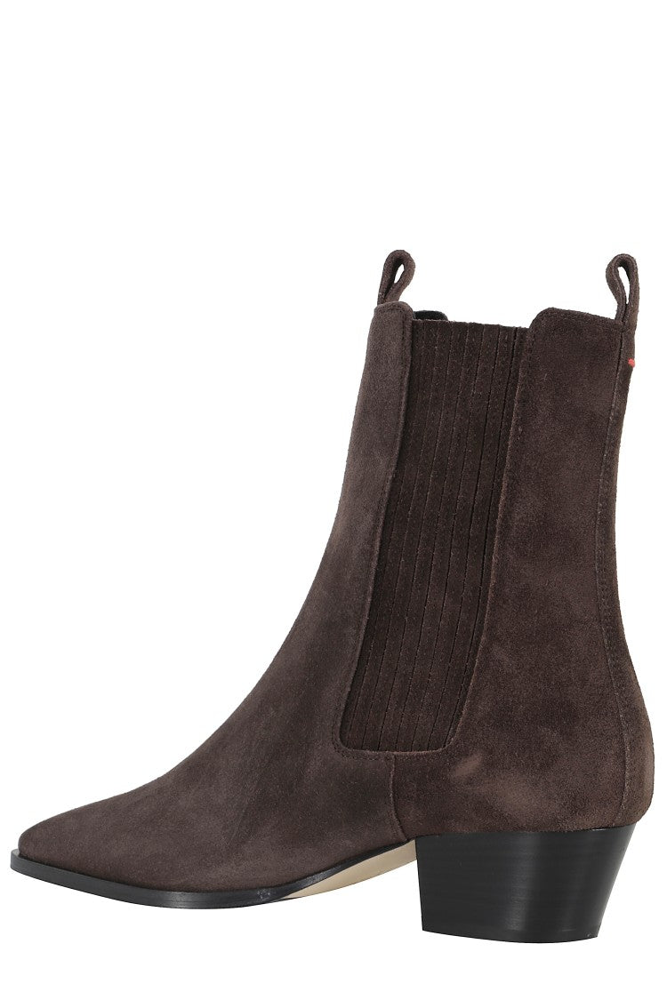 Aeydē Moka Cow Suede Leather Ankle Boots