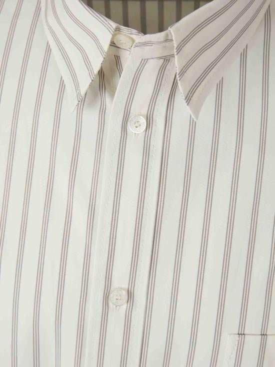 Acne Studios Double Sleeve Button-Up Shirt With Vertical Stripes