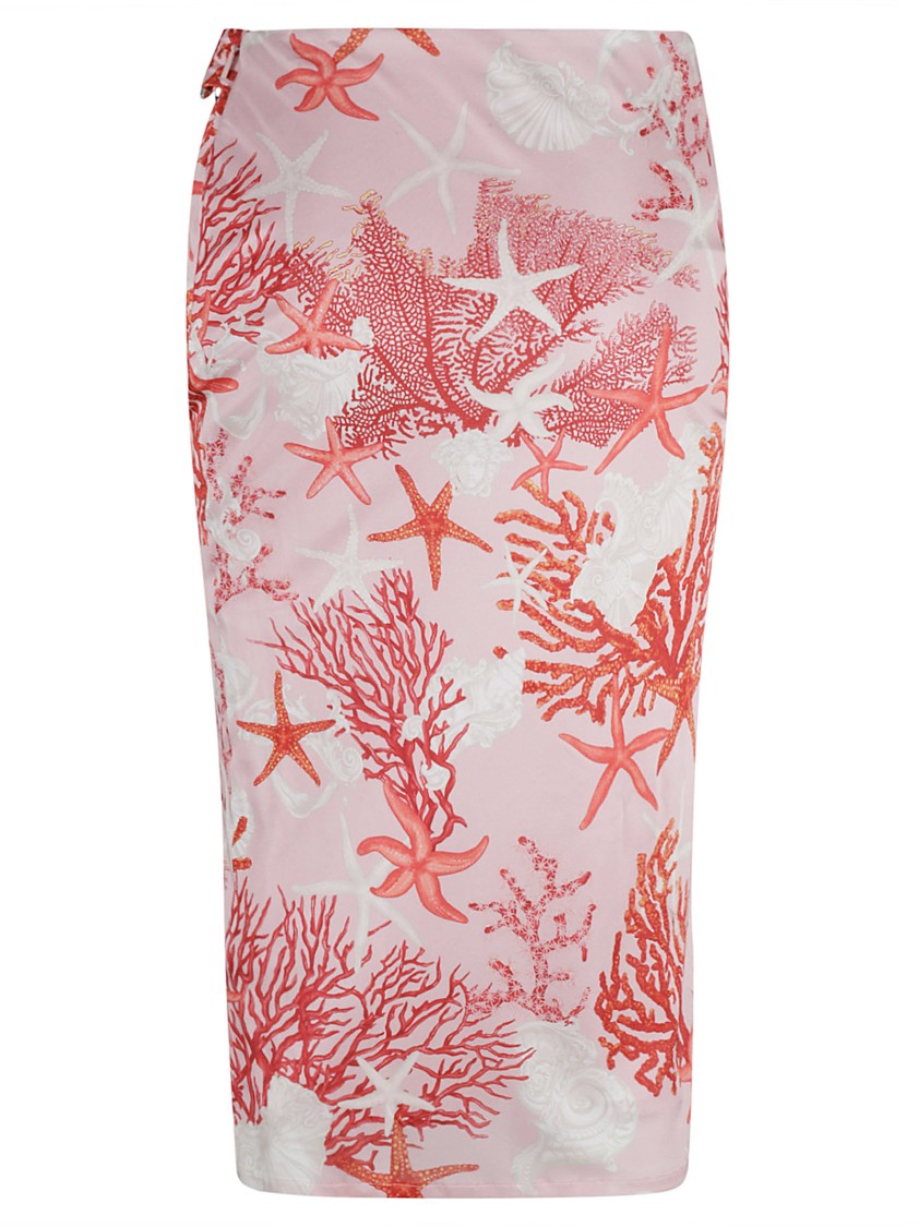 Versace Coral Starfish Print Skirt