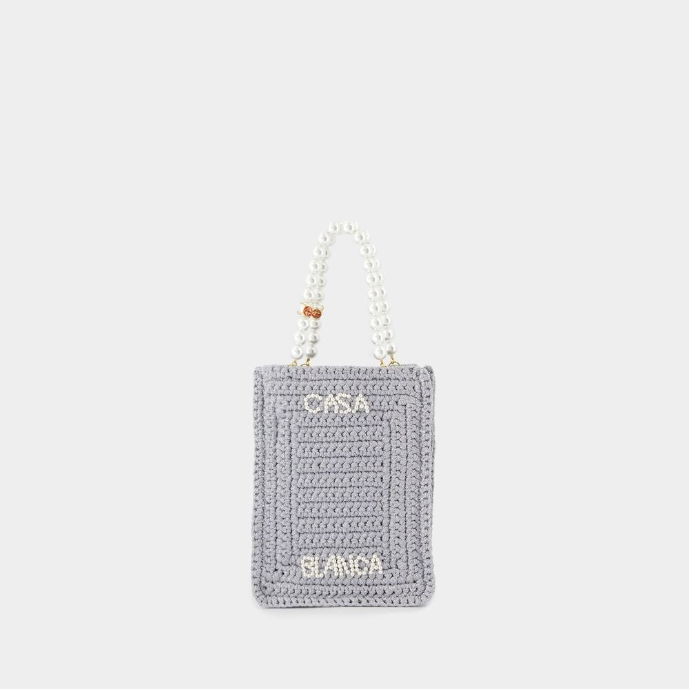 Casablanca Pearl Mini Shopping Bag - Synthetic - Grey