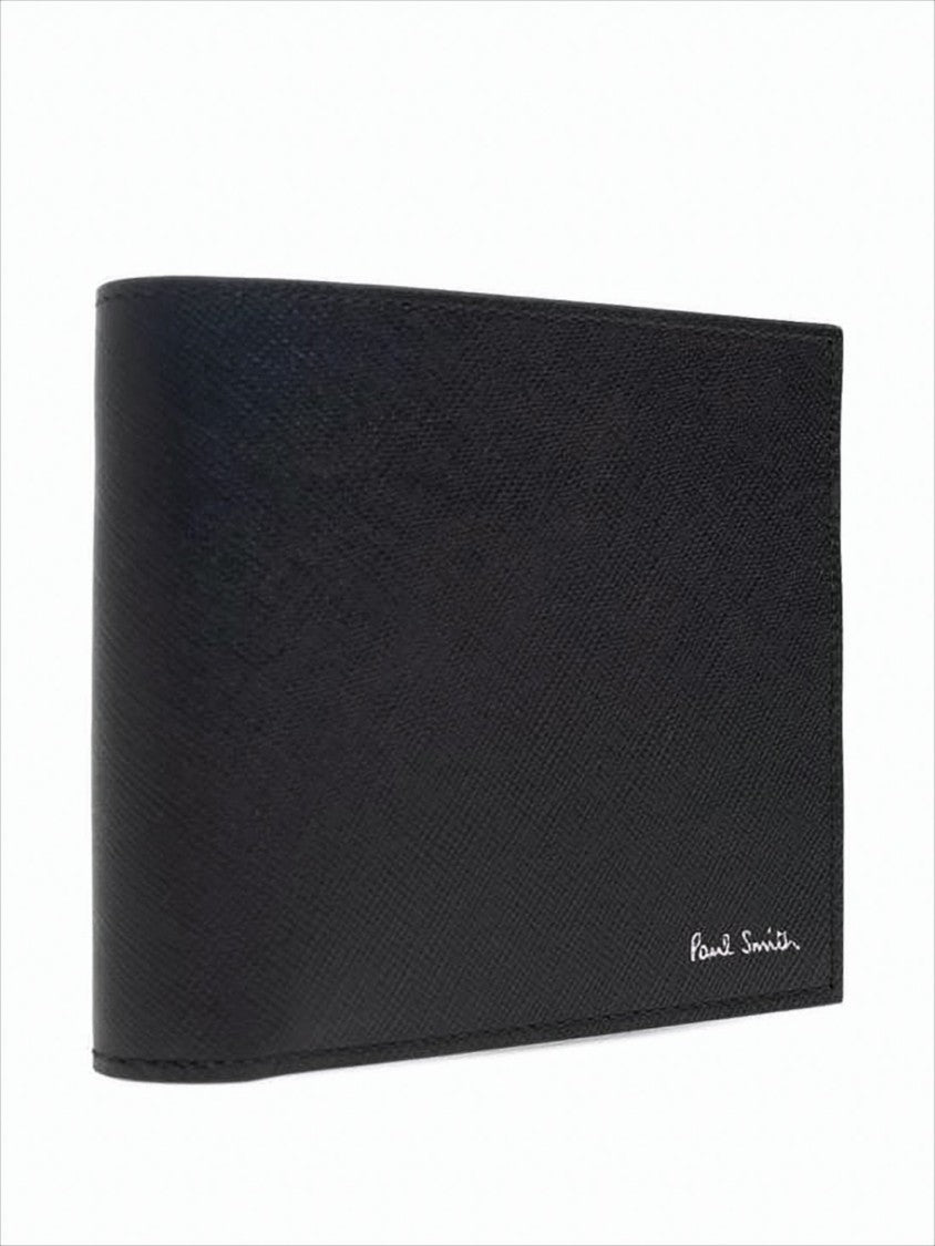 Paul Smith Textured Leather Bifold Wallet With Embossed Signature