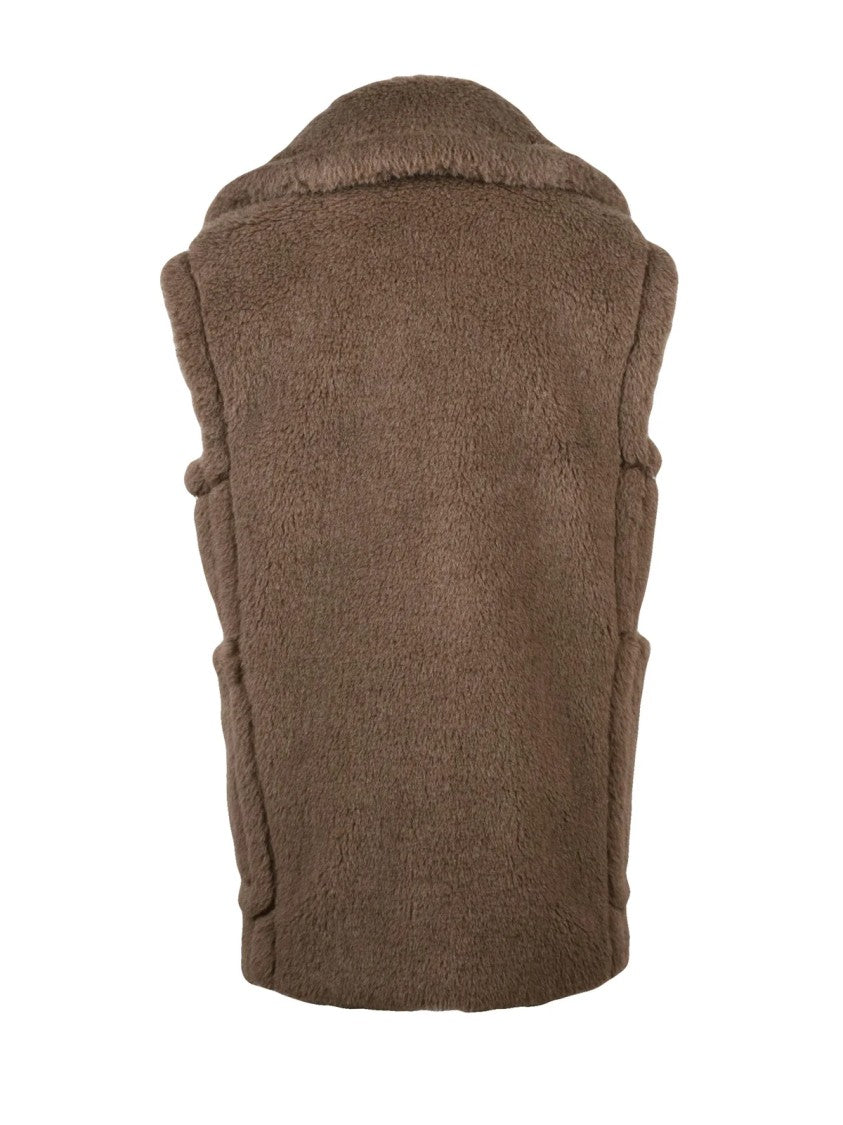 Max Mara Brown Alpaca-Blend Double-Breasted Vest