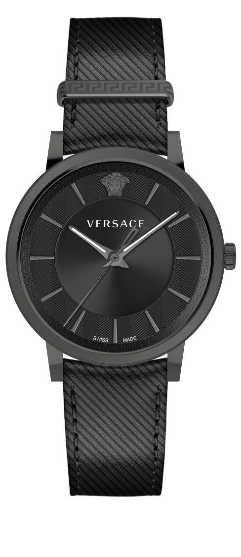 Versace Black Pvd-Coated Stainless Steel Versace V-Circle Watch With Sapphire Crystal