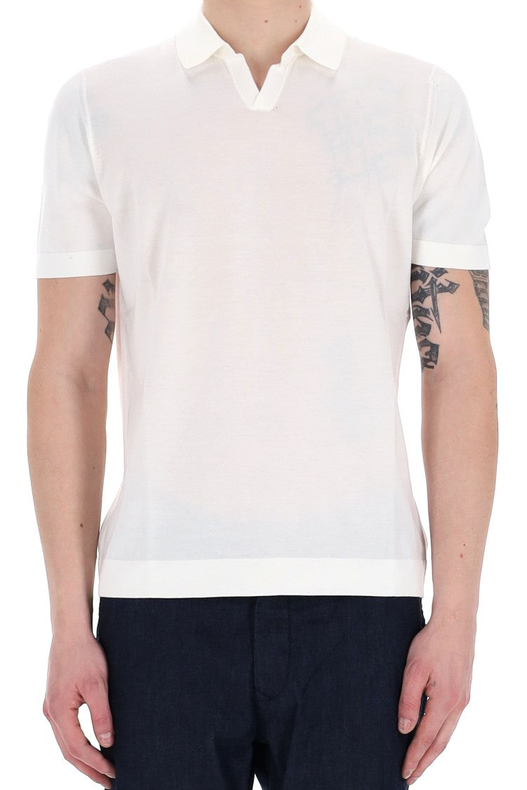 Drumohr Frosted Superlight Cotton Open Collar Polo