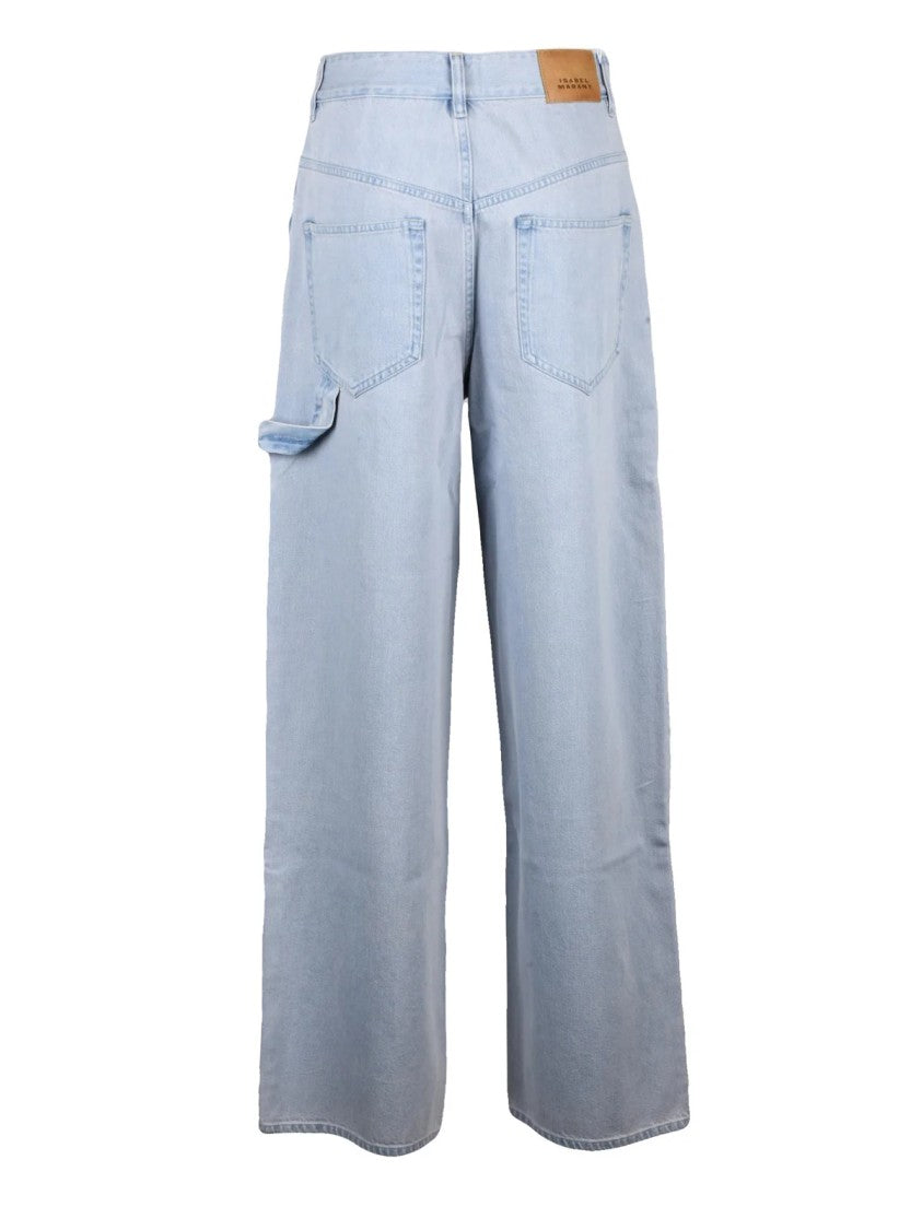 Isabel Marant Étoile Purple Cotton Wide-Leg Jeans