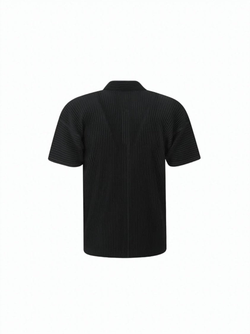 Homme Plissé Issey Miyake Pleated Black Short-Sleeve Top