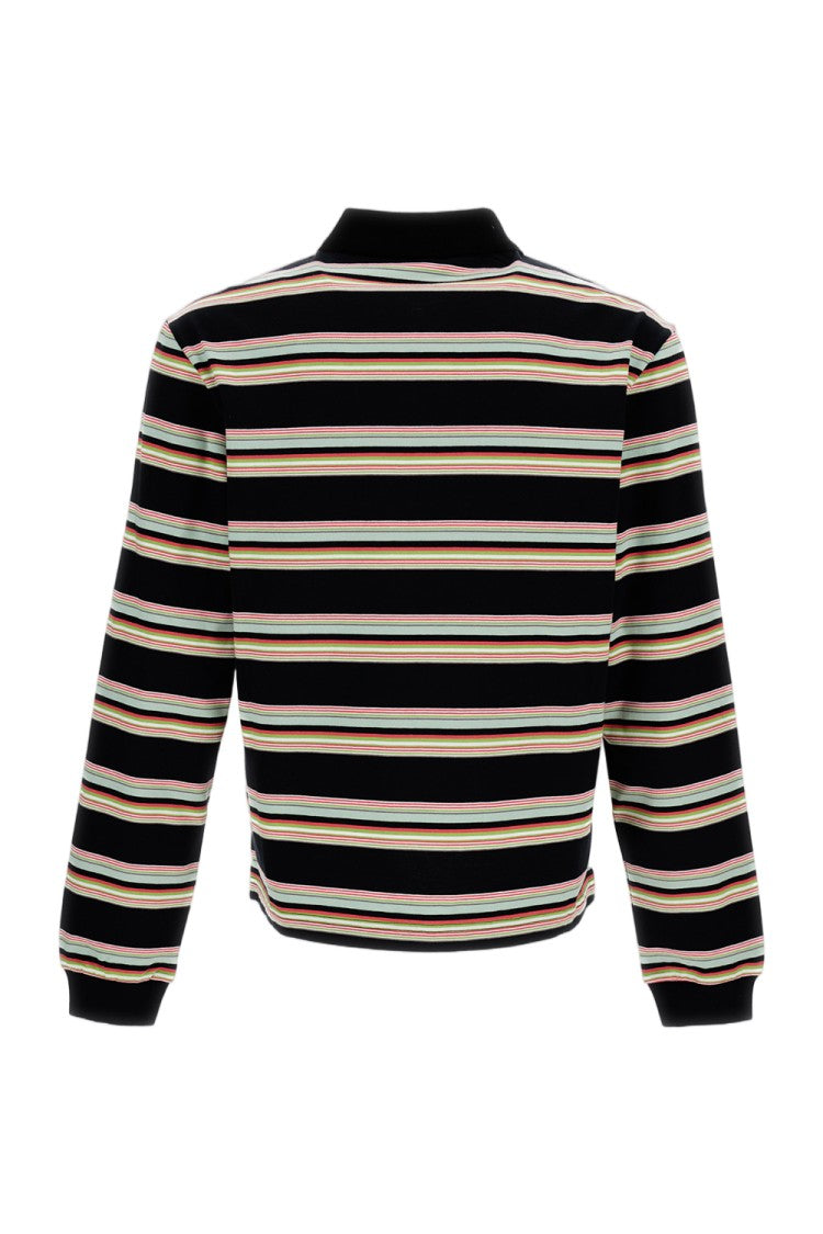 Marni Striped Long-Sleeve Cotton Polo Shirt