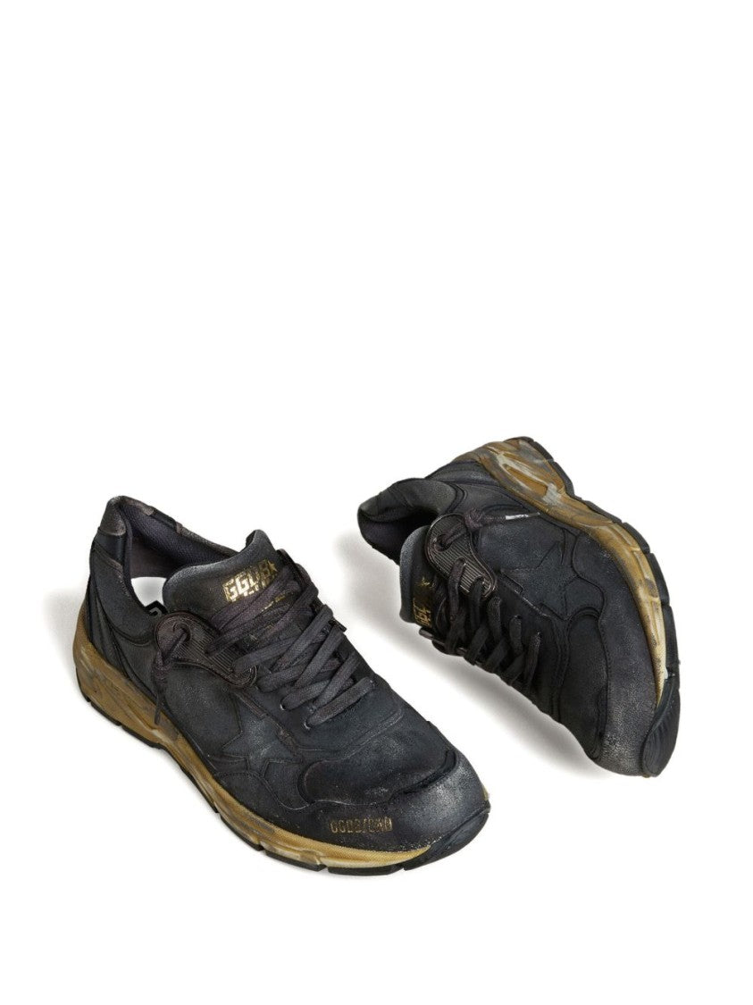 Golden Goose Sleek Black Sneakers With Distressed Finish