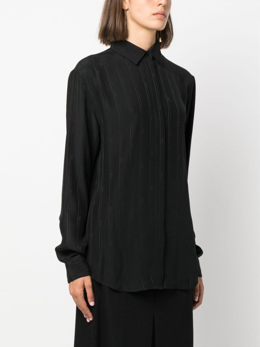 Saint Laurent Black Organic Silk Shirt