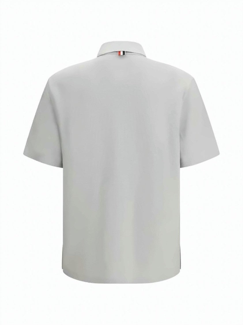Thom Browne Multicolour Textured Weave Striped Accent Polo