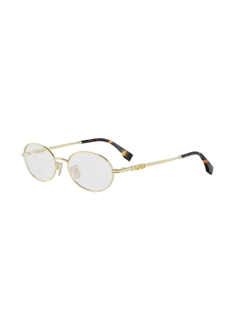 Fendi Gold Fe50140u Slim Oval Frames