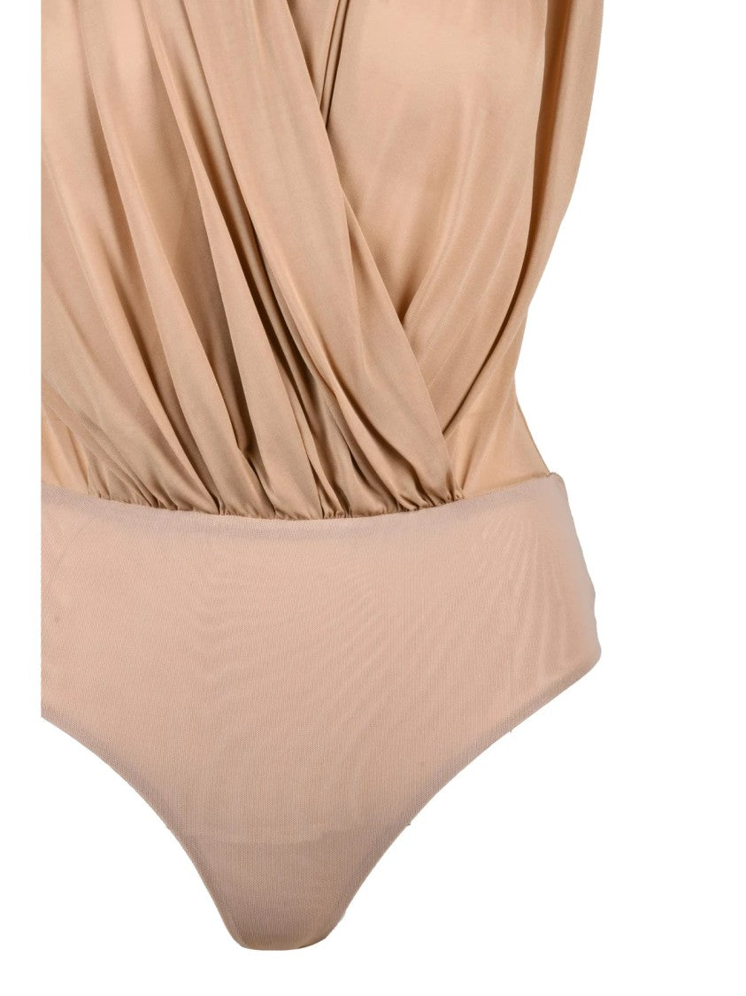 Max Mara Pink Viscose Draped Bodysuit