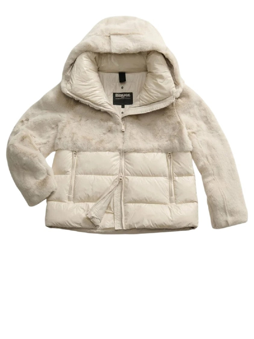 Blauer Faux Fur And Nylon Coat