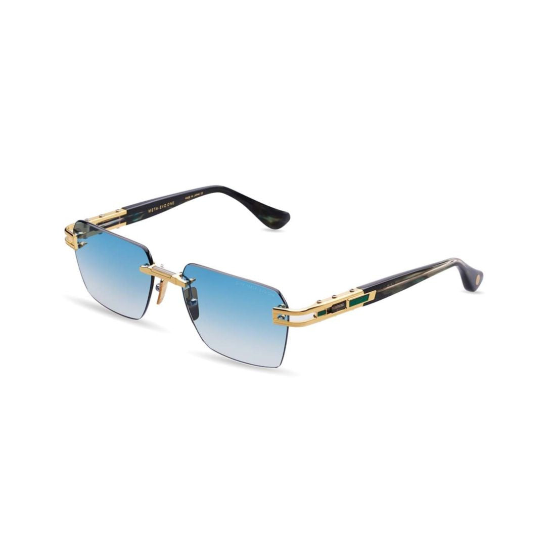 Dita Gold Rectangular Gradient Lens Metal Sunglasses