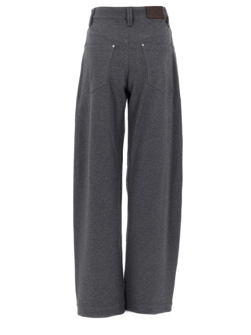 Brunello Cucinelli High-Waist Wide-Leg Trousers With Relaxed Silhouette