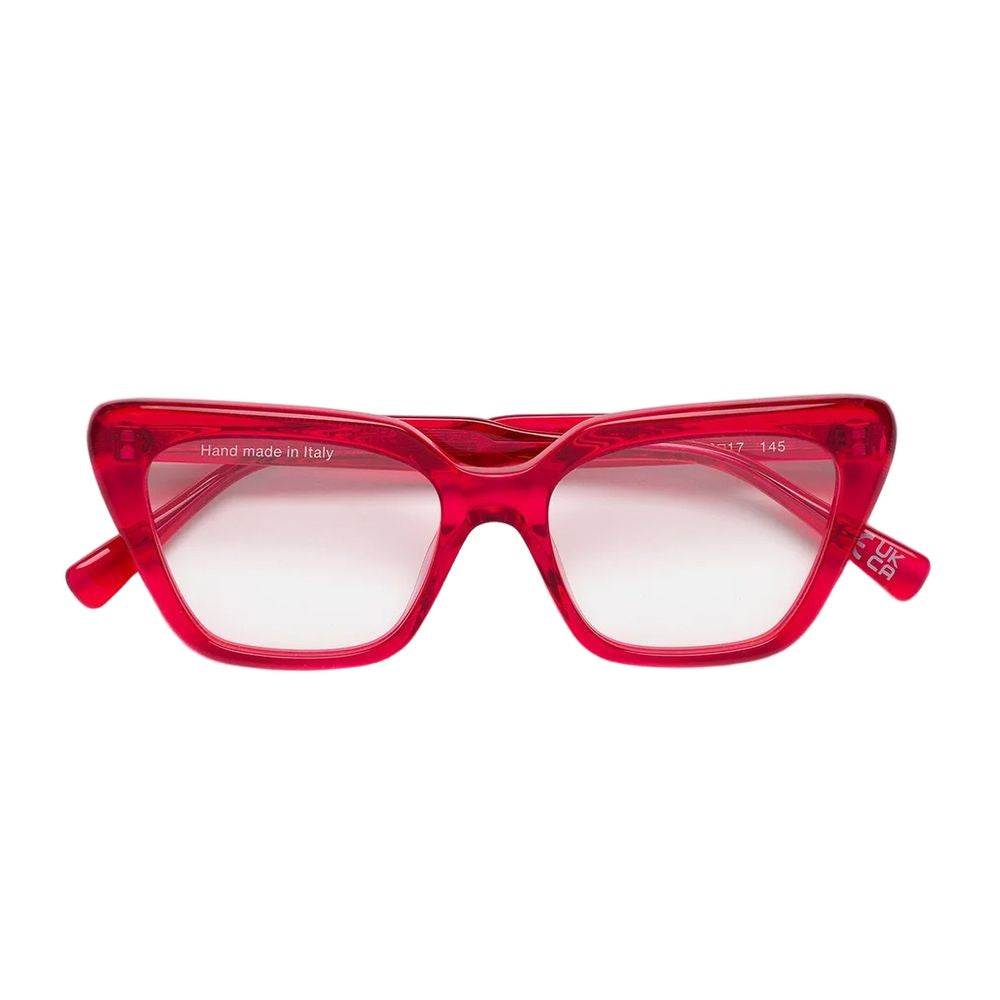 Retrosuperfuture Numero 122 Red Cat-Eye Sunglasses In Transparent Red Acetate