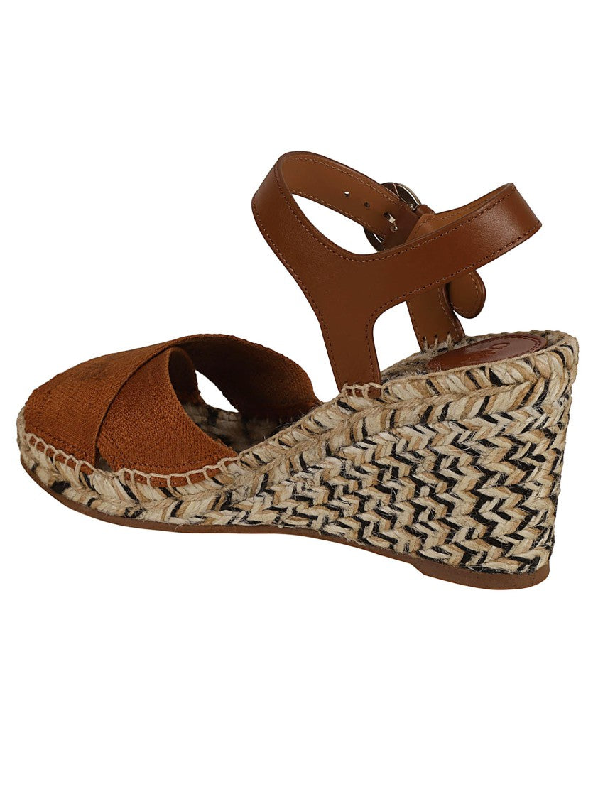 Chloé Wedge Sandals With Woven Jute Sole