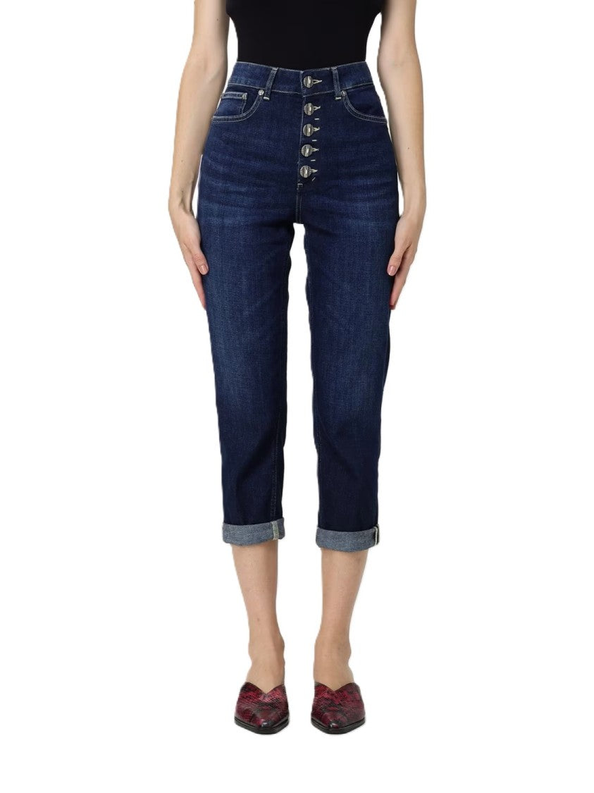 Dondup High-Waisted Cropped Jeans With Rolled Cuffs