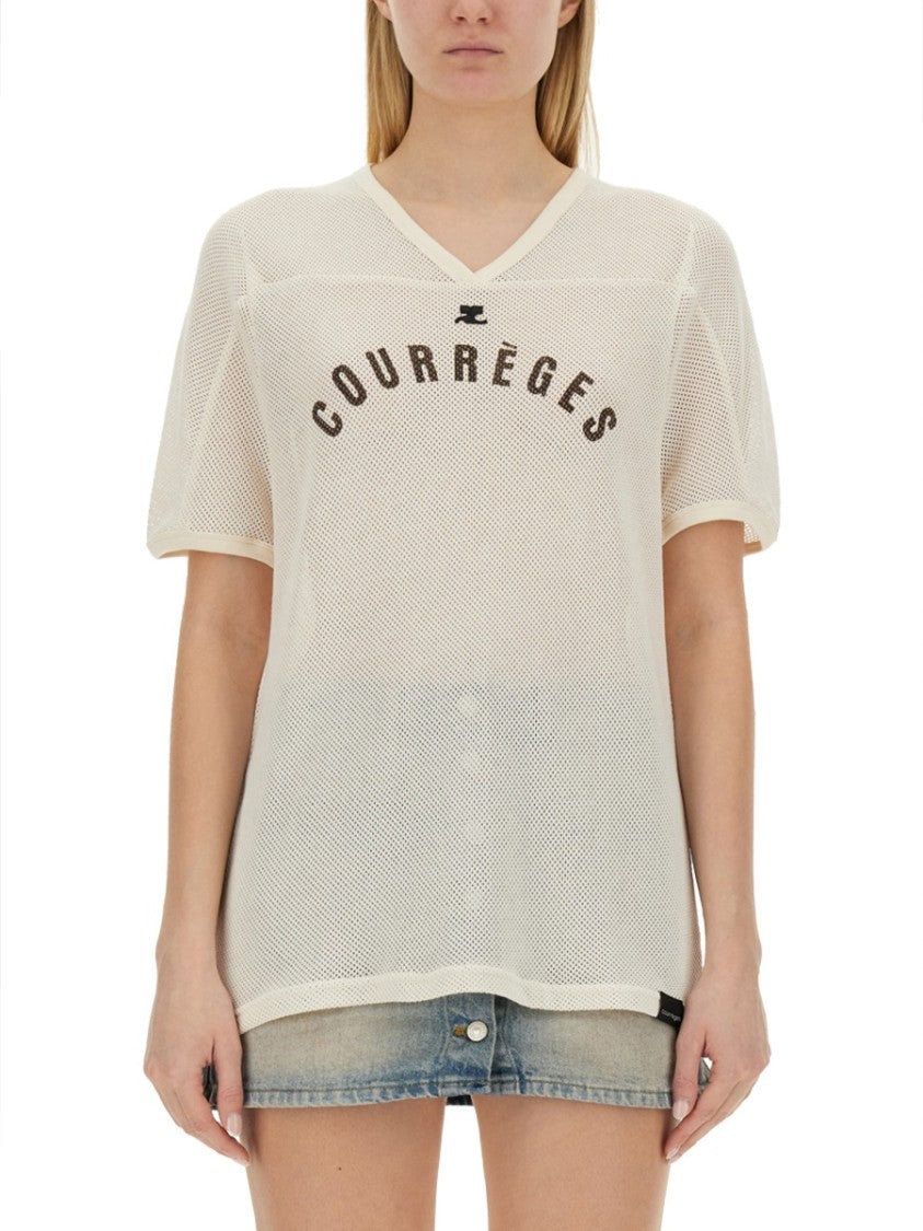 Courrèges Sporty V-Neck T-Shirt