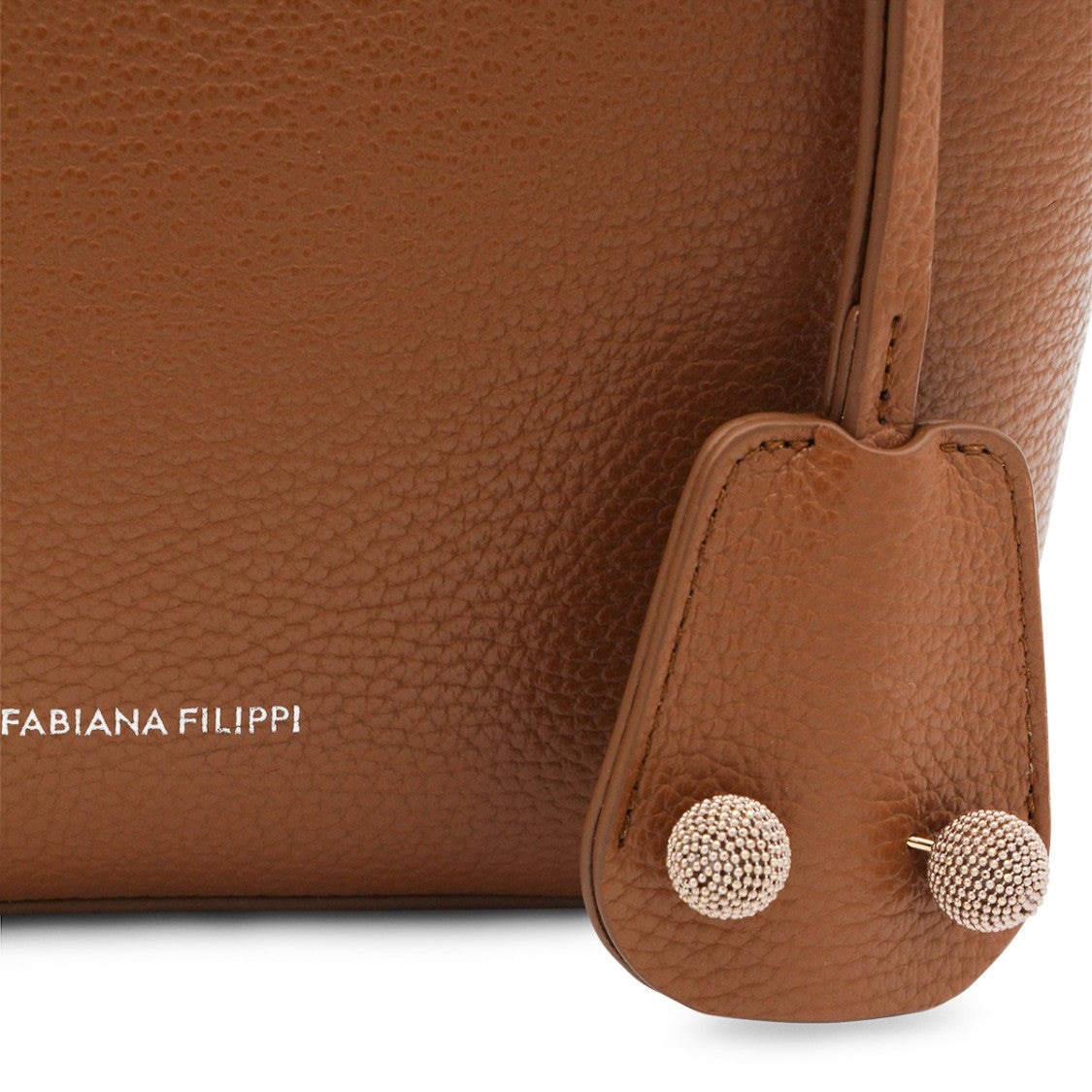 Fabiana Filippi Brown Leather Top Handle Bag